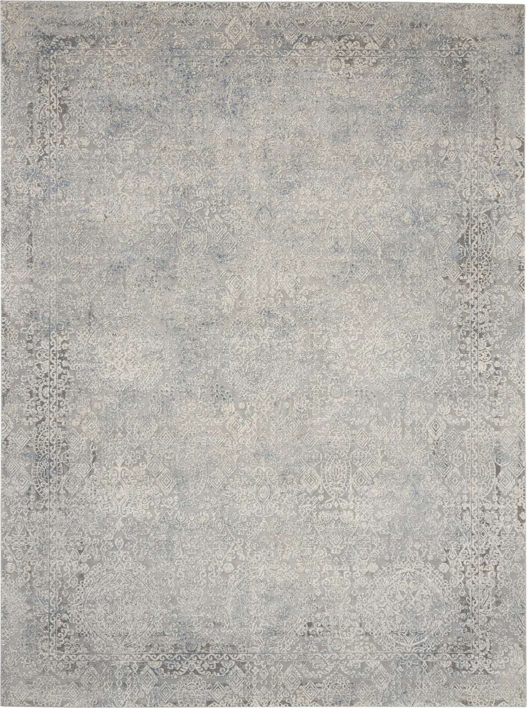 Nourison Rustic Textures 8' Round Area Rug RUS09 Ivory/Light Blue