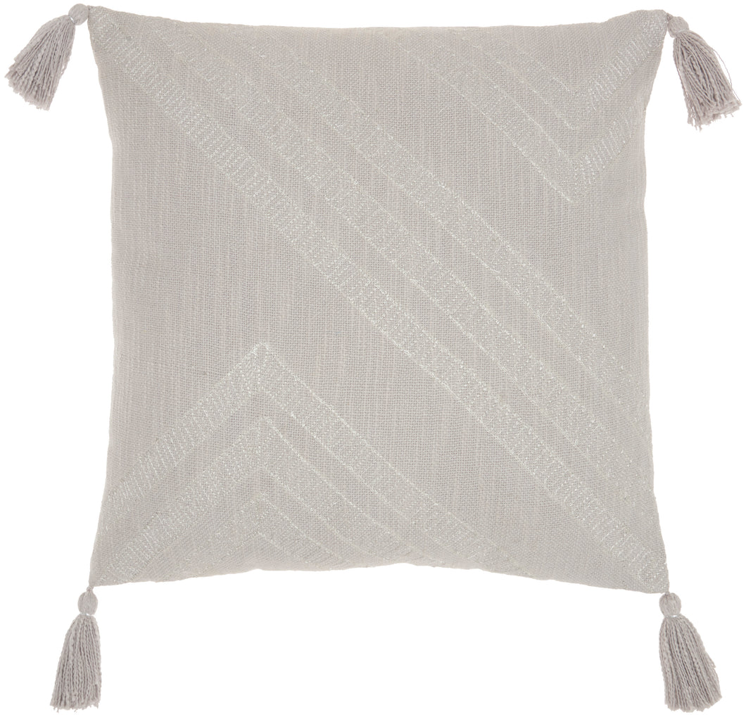 Kathy Ireland Pillow Metallic Embroidery Grey Throw Pillow AA443 20