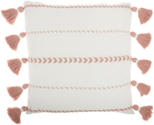 Load image into Gallery viewer, Mina Victory Life Styles Braided Stripes Tassels Blush Throw Pillow SH037 20&quot;X20&quot;
