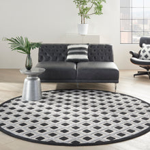 Load image into Gallery viewer, Nourison Aloha 8&#39; Round Area Rug ALH26 Black White

