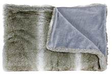 Load image into Gallery viewer, Mina Victory Throw Faux Wolf Throw Silver Grey Throw Blanket SZ102 50&quot; x 70&quot;
