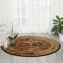 Load image into Gallery viewer, Nourison Delano DEL03 Black 5&#39; Round Area Rug DEL03 Black/Blue
