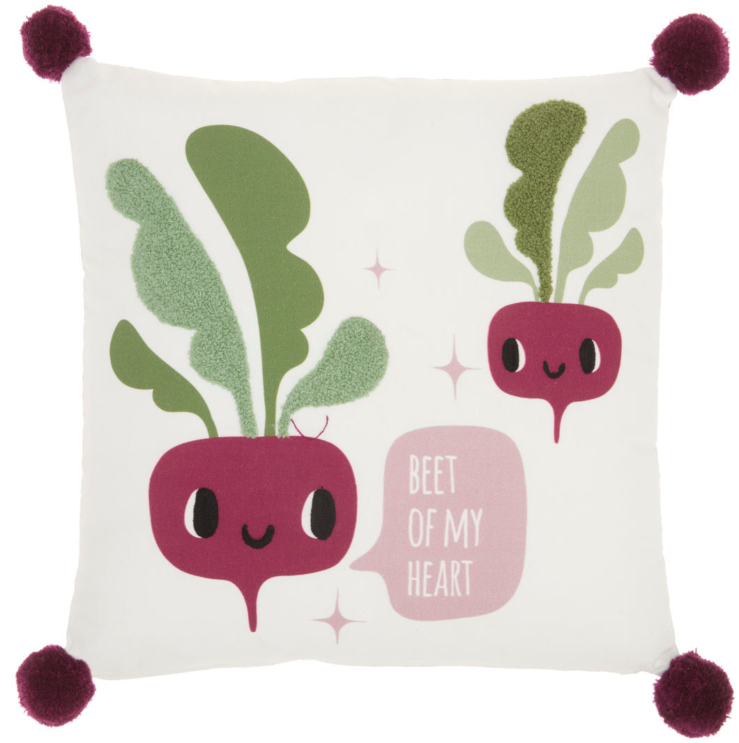 Mina Victory Plush Beet of my Heart Multicolor Throw Pillow CR919 16