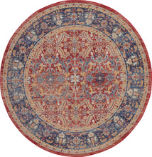 Load image into Gallery viewer, Nourison Ankara Global ANR02 Red and Blue Multicolor 6&#39; Round Persian Area Rug ANR02 Red
