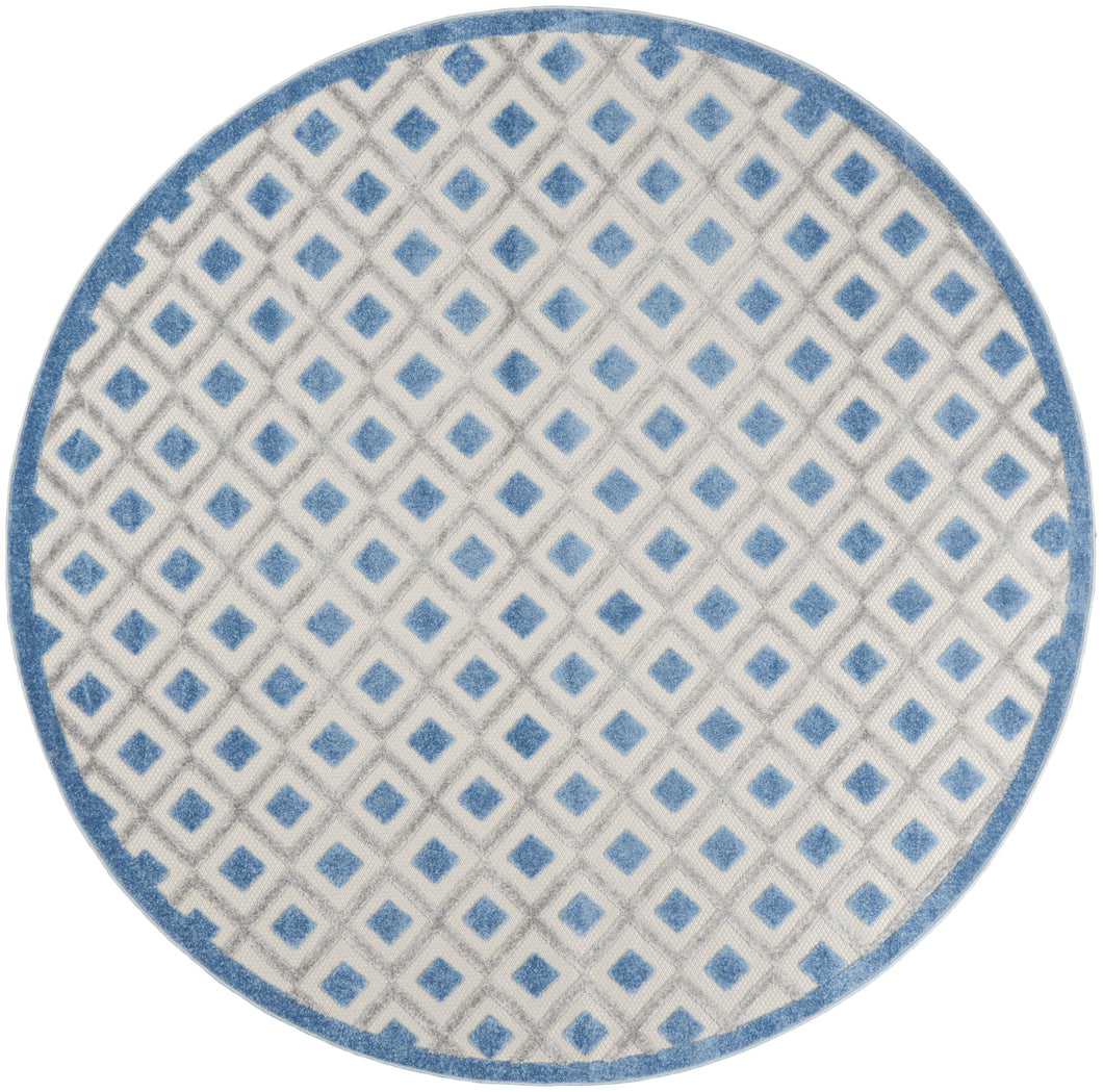 Nourison Aloha 8' Round Area Rug ALH26 Blue/Grey