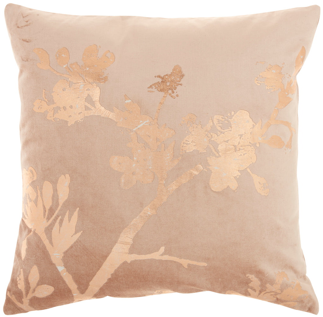 Mina Victory Luminecence Metallic Blossom Rose Gold Pillow AC220 18