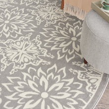 Load image into Gallery viewer, Nourison Jubilant JUB06 Grey 8&#39; Round Floral Area Rug JUB06 Ivory/Grey

