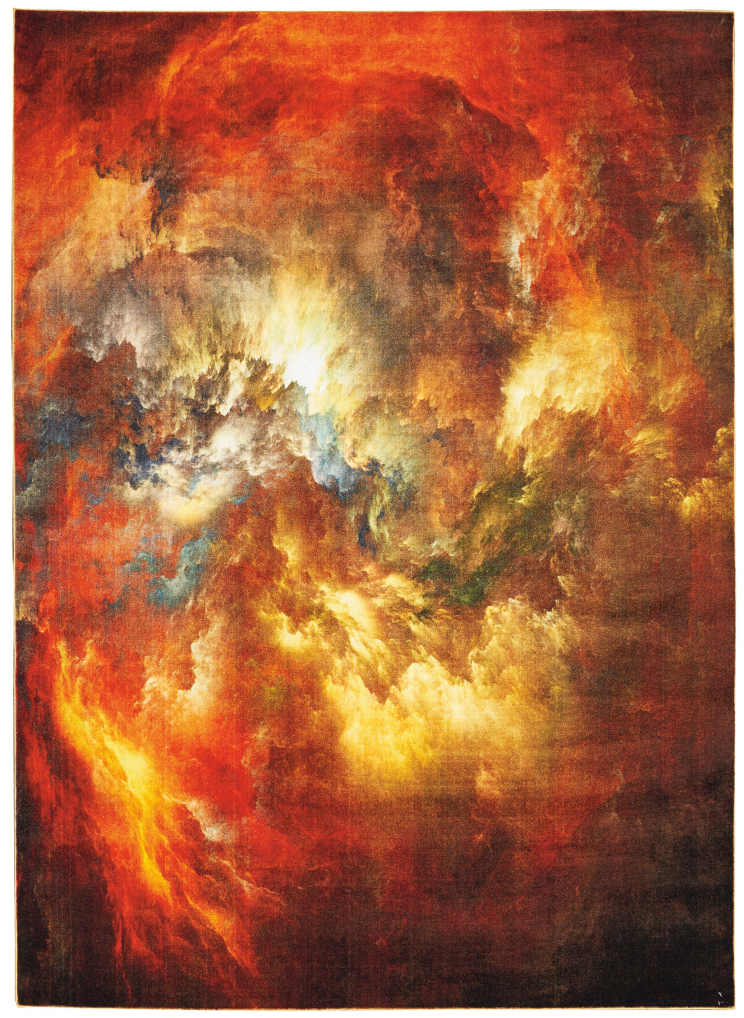 Nourison Le Reve LER07 Red and Brown 8'x10' Large Storm Clouds Rug LER07 Red/Multicolor