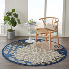 Load image into Gallery viewer, Nourison Aloha 4&#39; Round Blue Patio Area Rug ALH05 Blue/Multicolor
