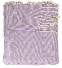 Load image into Gallery viewer, Mina Victory Throw Organic Cotton Throw Purple Throw Blanket SZ008 50&quot; x 70&quot;
