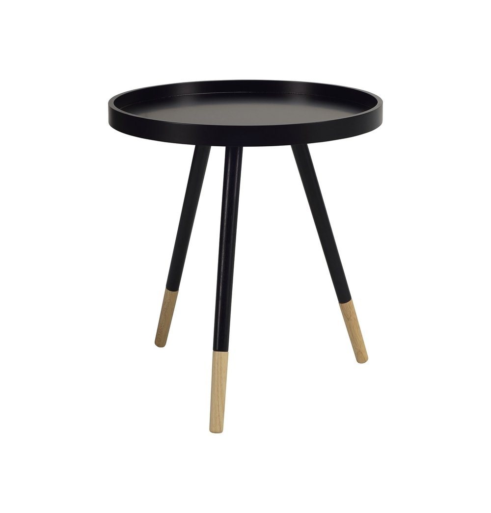 Innis Round Tray Side Table - Black - SIDE TABLE - GFURN