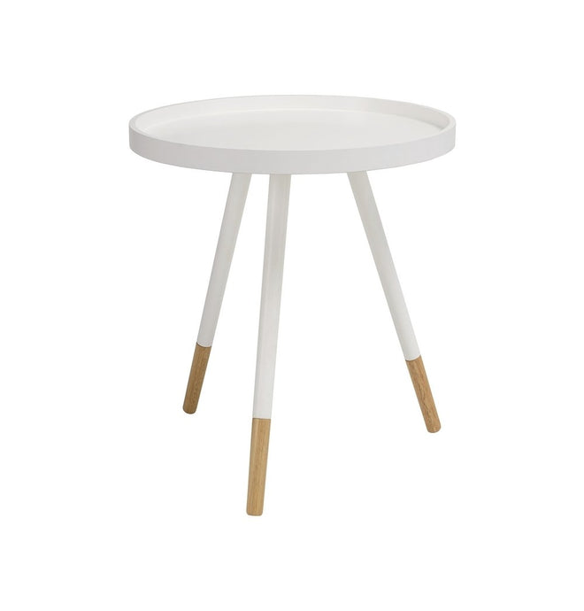 Innis Round Tray Side Table - White - SIDE TABLE - GFURN