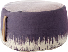 Load image into Gallery viewer, Mina Victory Life Styles Plum Stonewash Drum Pouf AS263 20&quot; x 20&quot; x 12&quot;
