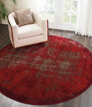 Load image into Gallery viewer, Nourison Karma KRM01 Red 8&#39; Round Large Rug KRM01 Red
