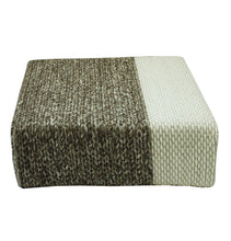 Load image into Gallery viewer, Ira - Handmade Wool Braided Square Pouf | Natural/Snow White | 90x90x30cm - GFURN
