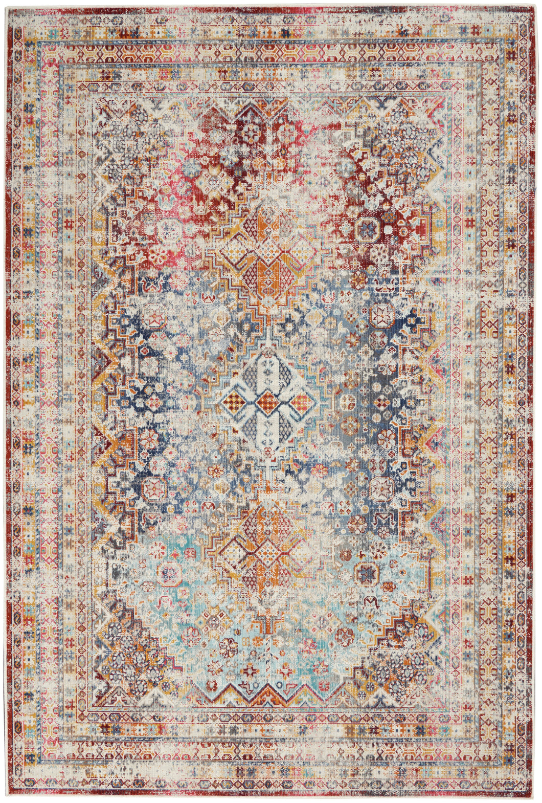 Nourison Vintage Kashan 9' x 12' Multicolor Area Rug VKA09 Multicolor