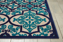 Load image into Gallery viewer, Nourison Aloha ALH14 Dark Blue and Ivory 5&#39;x8&#39; Indoor-outdoor Area Rug ALH14 Navy
