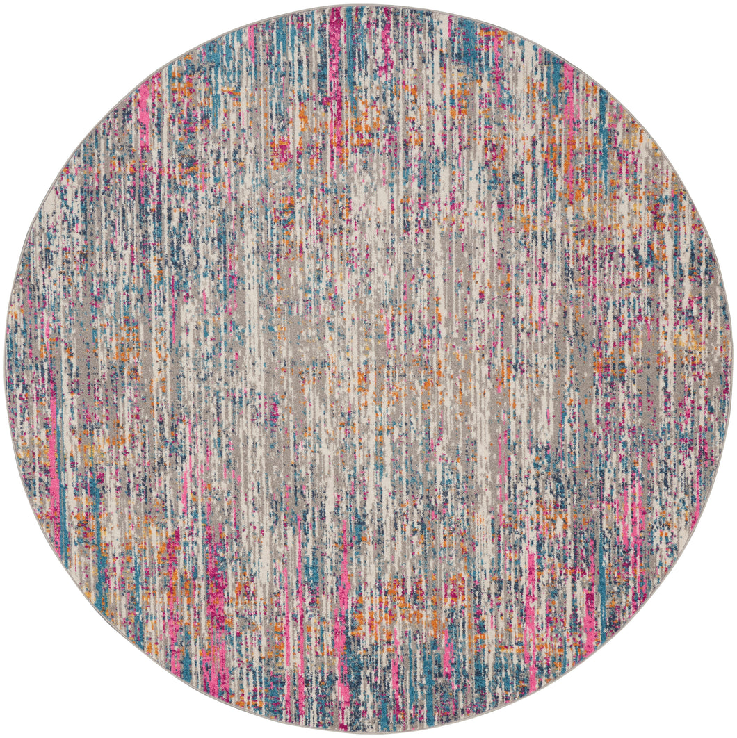 Nourison Passion 8' Round Ivory Multicolor Area Rug PSN09 Ivory/Multi