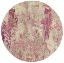 Load image into Gallery viewer, Nourison Celestial 4&#39; Round Area Rug CES02 Ivory/Pink
