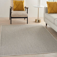 Load image into Gallery viewer, Nourison Courtyard 6&#39;x9&#39; Ivory Charcoal Area Rug COU01 Ivory Charcoal
