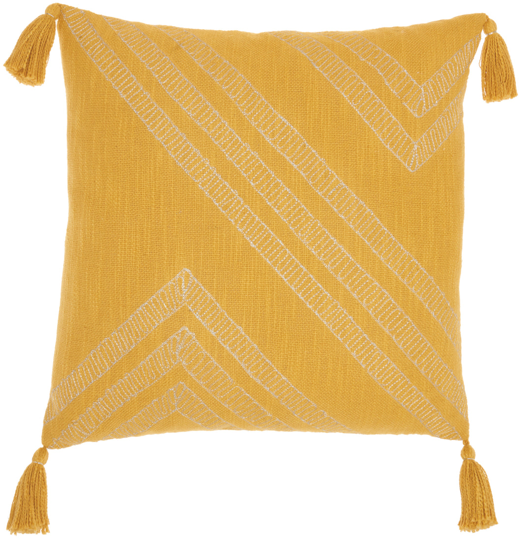 Kathy Ireland Pillow Metallic Embroidery Yellow Throw Pillow AA443 20