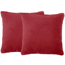 Load image into Gallery viewer, Nourison Life Styles Solid Velvet Red 2 Pack Pillow Covers SS999 16&quot; x 16&quot;
