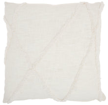 Load image into Gallery viewer, Mina Victory Life Styles Distressed Diamond White Throw Pillow SH018 24&quot; x 24&quot;
