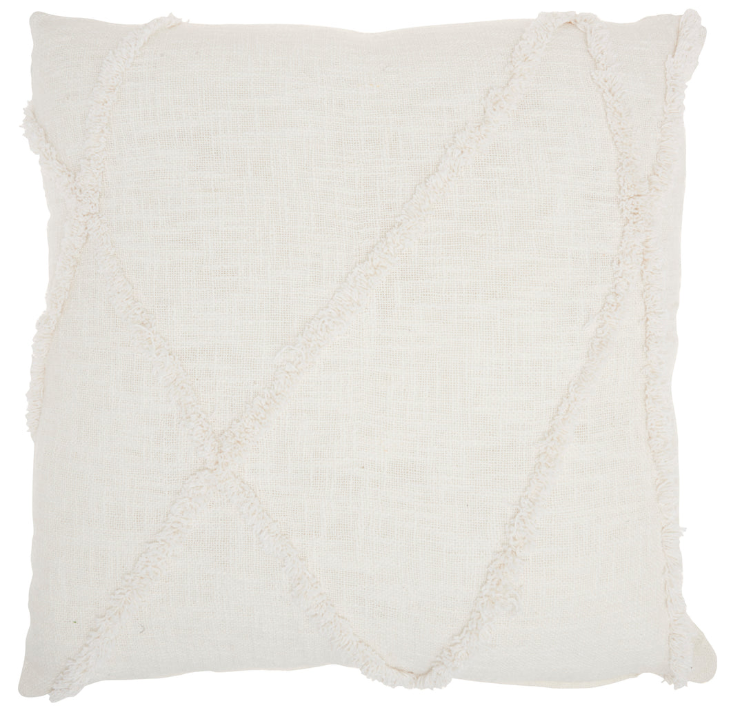 Mina Victory Life Styles Distressed Diamond White Throw Pillow SH018 24