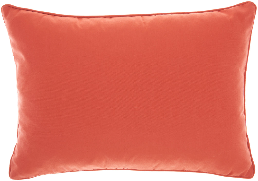 Mina Victory Outdoor Pillows Solid Coral Throw Pillow L9090 14
