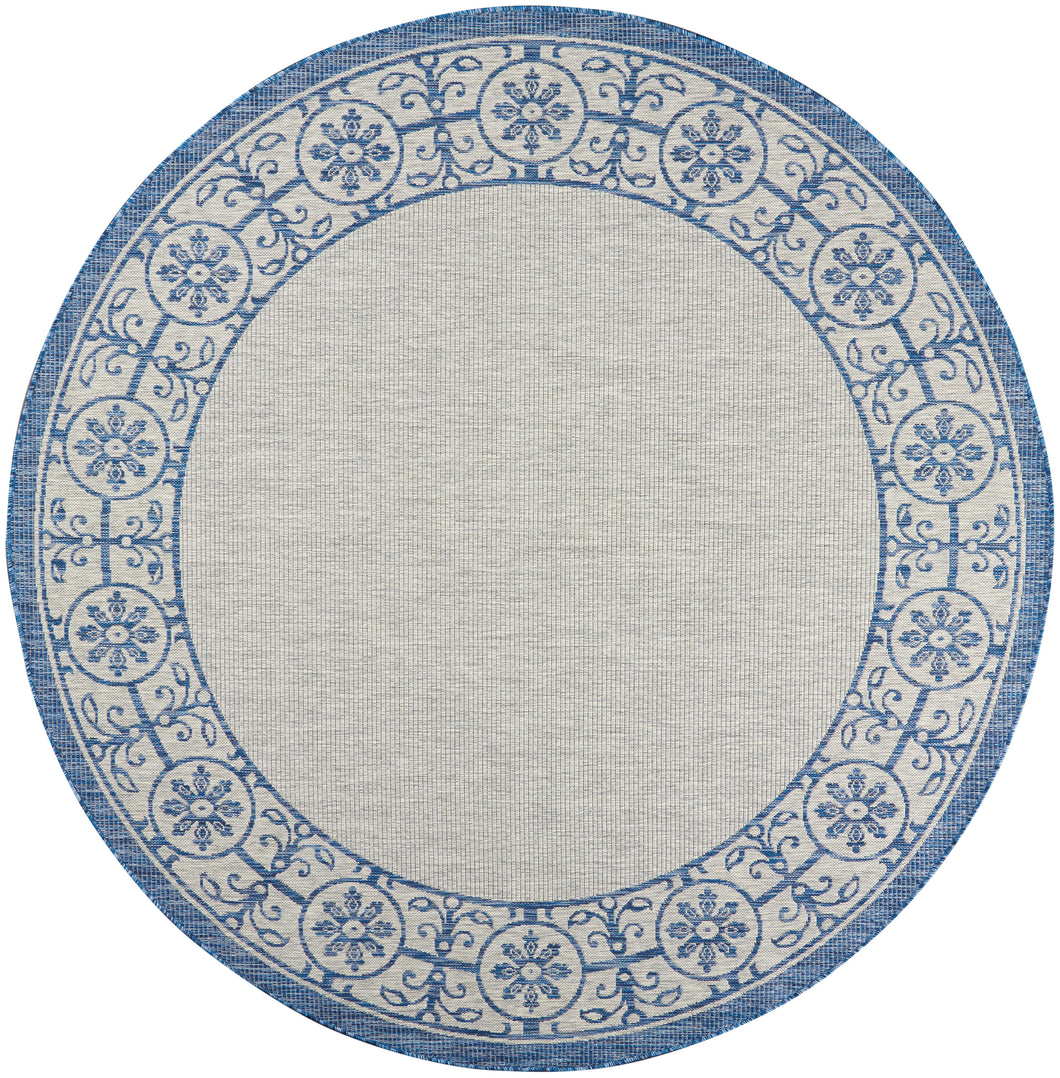 Nourison Country Side 8' Round Area Rug CTR03 Ivory Blue