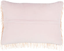 Load image into Gallery viewer, Mina Victory Luminescence Beaded Tassels Blush Throw Pillow Z0727 10&quot; X 14&quot;
