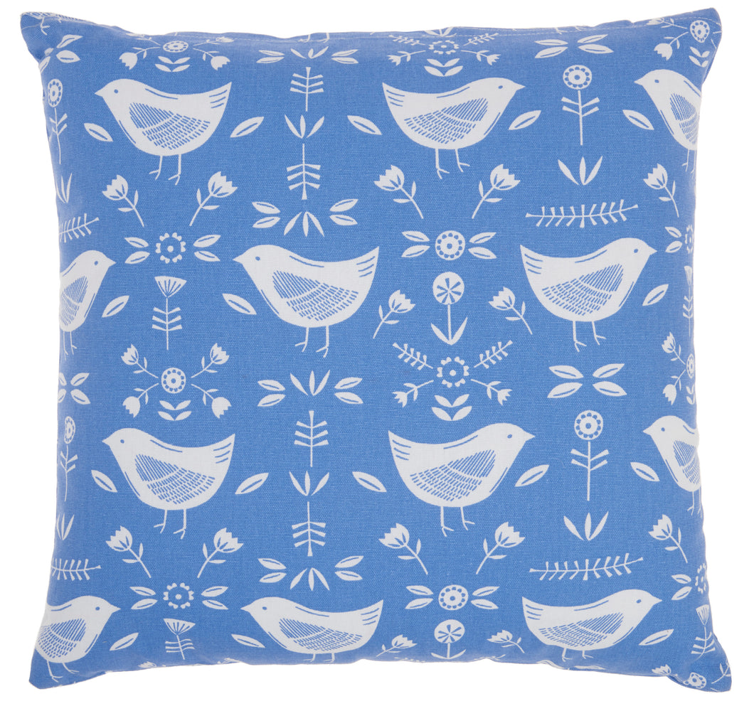 Mina Victory Life Styles Hummingbirds Blue Throw Pillow SS913 18