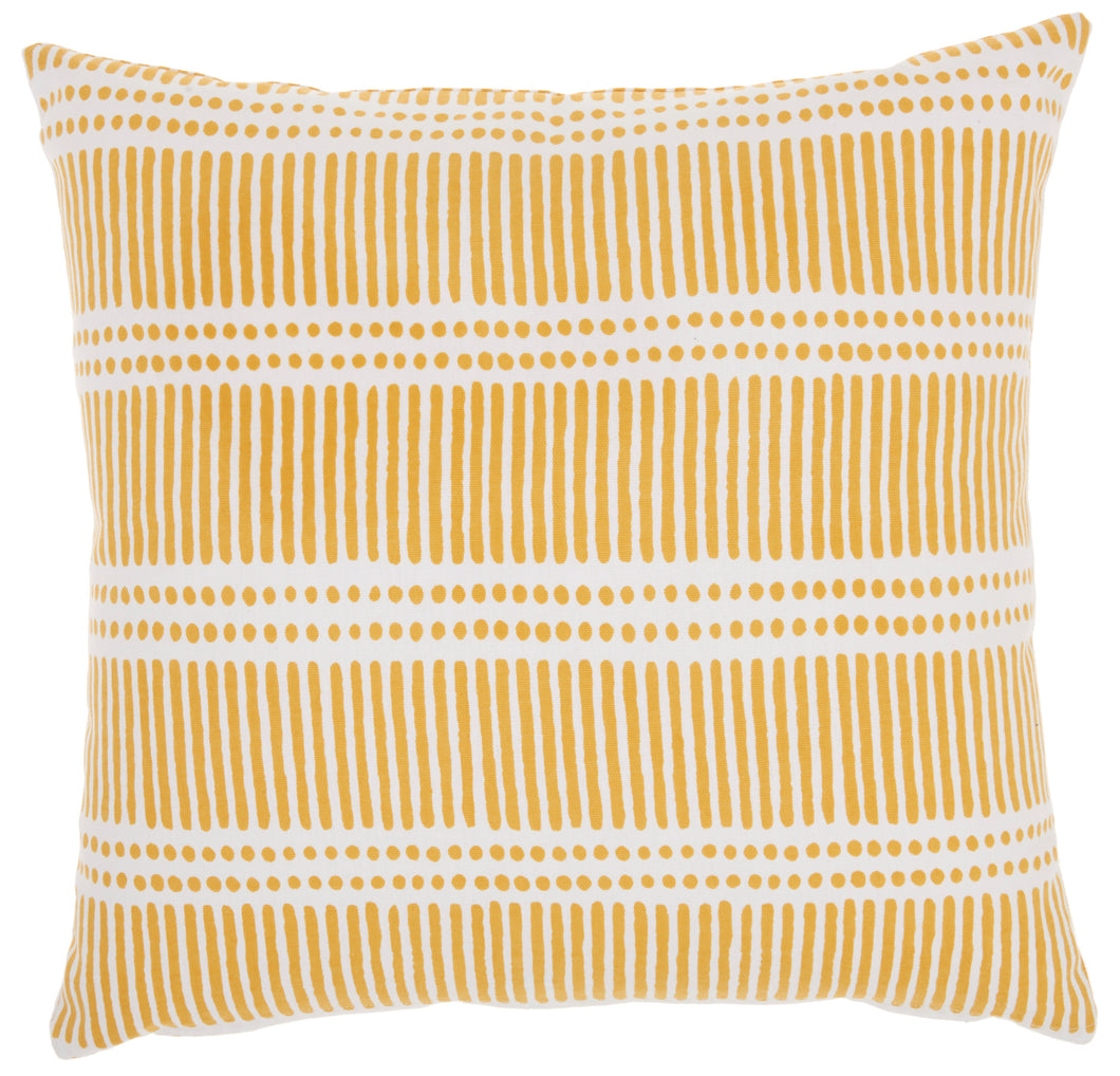 Mina Victory Life Styles Wavy Lines and Dots Yellow Throw Pillow SS912 18