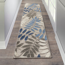 Load image into Gallery viewer, Nourison Aloha 8&#39;xRunner Blue Patio Area Rug ALH18 Grey/Blue
