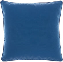 Load image into Gallery viewer, Mina Victory Solid Indoor/Outdoor Blue Throw Pillow L9090 18&quot;X18&quot;
