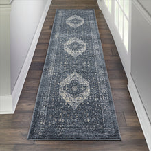Load image into Gallery viewer, Malta by kathy ireland Home MAI11 Navy 8&#39; Runner Area Rug MAI11 Navy
