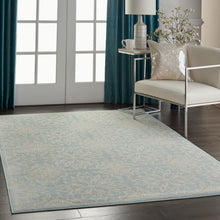 Load image into Gallery viewer, Nourison Jubilant JUB06 Aqua 6&#39;x9&#39; Beach Area Rug JUB06 Ivory/Green
