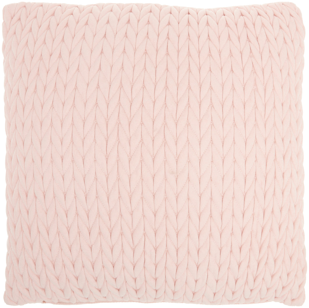 Mina Victory Life Styles Quilted Chevron Blush Throw Pillow ET299 18