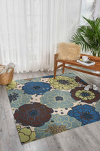 Load image into Gallery viewer, Nourison Home &amp; Garden RS021 Blue 7&#39; Square Rug RS021 Light Blue
