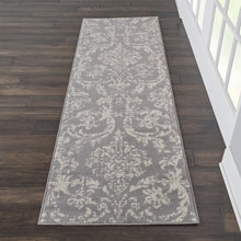 Load image into Gallery viewer, Nourison Jubilant JUB09 Grey 7&#39; Runner Low-pile Hallway Rug JUB09 Grey
