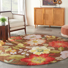 Load image into Gallery viewer, Nourison Fantasy FA18 Brown 8&#39; Round Rug FA18 Chocolate
