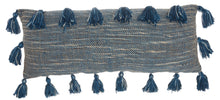 Load image into Gallery viewer, Mina Victory Life Styles Woven with Tassels Navy Throw Pillow DL005 13&quot; x 33&quot;
