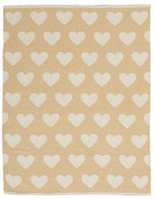 Load image into Gallery viewer, Mina Victory Plushlines Metallic Hearts Gold Throw Blanket UK961 30&quot;X40&quot;
