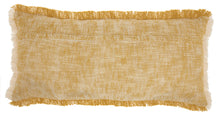 Load image into Gallery viewer, Mina Victory Life Styles Woven Fringe Mustard Throw Pillow SH020 14&quot; x 30&quot;
