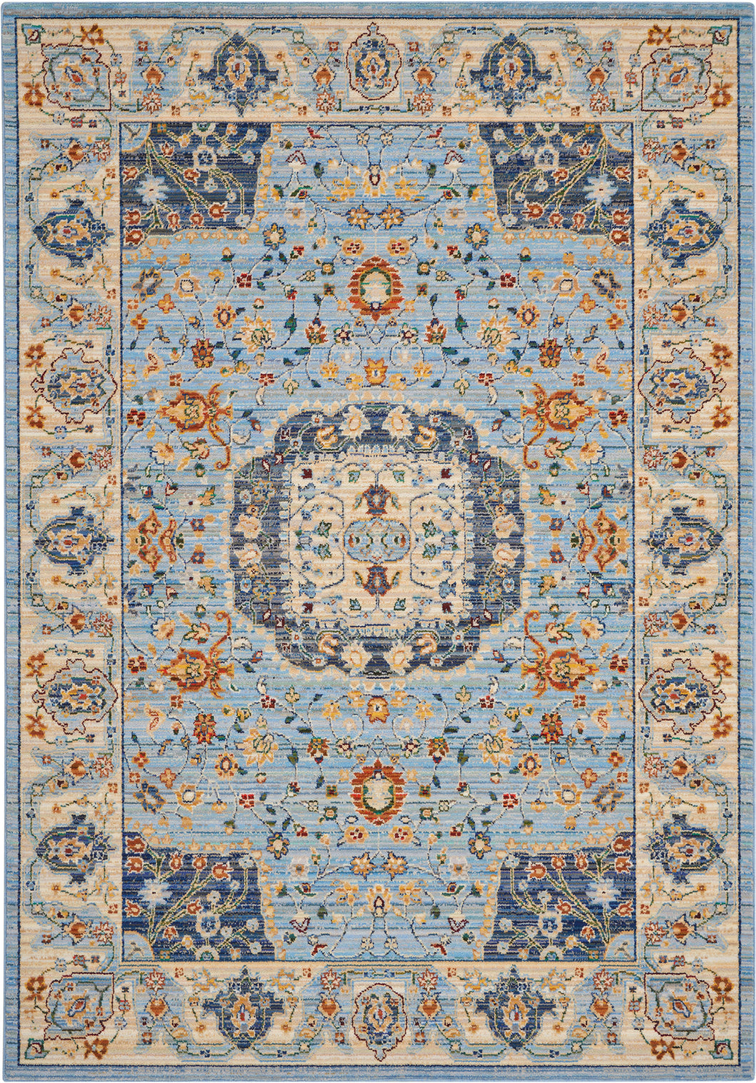Nourison Majestic 6'x8' Light Blue Multicolor Persian Area Rug MST03 Light Blue