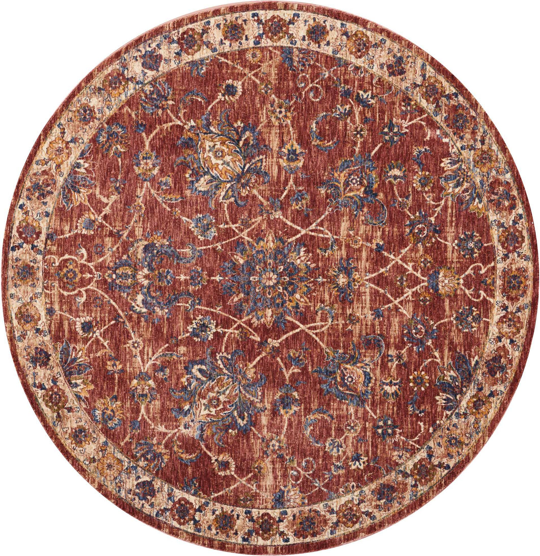 Nourison Lagos LAG02 Red 5' Round Area Rug LAG02 Brick