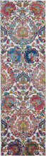 Load image into Gallery viewer, Nourison Ankara Global ANR06 Blue and Ivory 8&#39; Runner Low-pile Hallway Rug ANR06 Ivory/Blue
