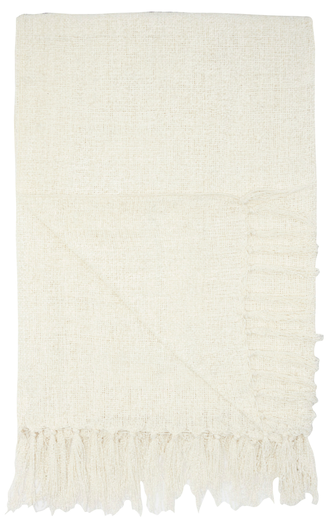 Mina Victory Indoor/Outdoor Woven Ivory Throw Blanket IH018 50