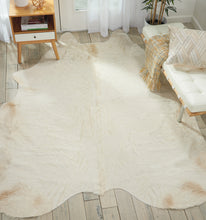 Load image into Gallery viewer, Mina Victory Free Form Cowhide White Couture Rug BR301 5&#39;X7&#39;
