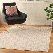 Load image into Gallery viewer, Nourison Jubilant JUB17 White and Pink 6&#39;x9&#39; Mid-century Area Rug JUB17 Ivory/Pink

